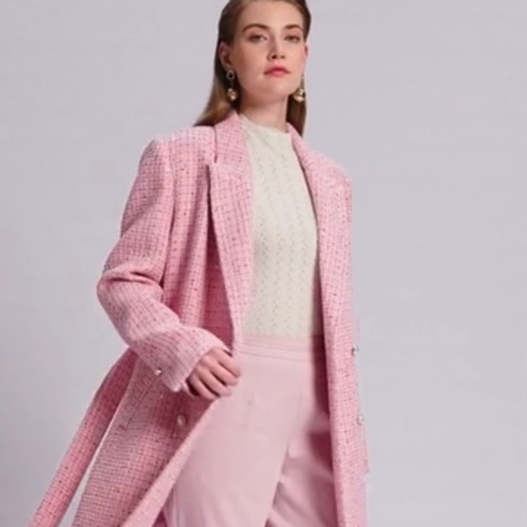 Motf Shein new 1 day sale. womens size large pink tweed with small sequins NEW! - Picture 11 of 11